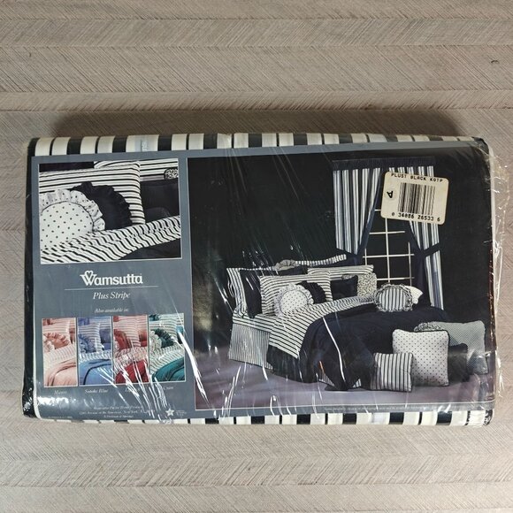 Vintage Wamsutta Supercale Plus Striped King Flat Sheet Black - Picture 6 of 6